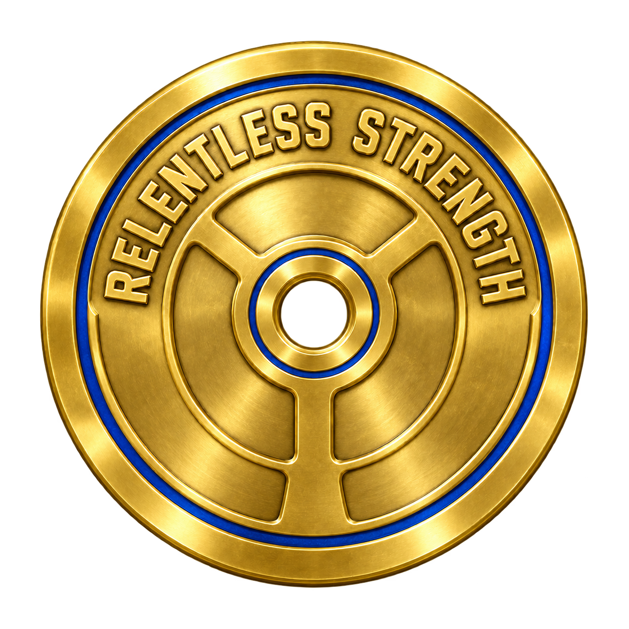 Gold Relentless Strength weight plate